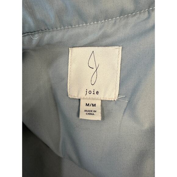 Joie Jacket Women Size Med. Light Blue Fleece Button Up Collared Shacket - Picture 8 of 10